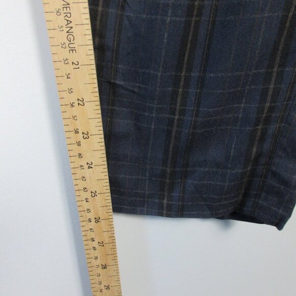 Vince Women's Soft Modern Plaid Tapered Trouser 6 Blue 100% Viscose Preppy 284 - Picture 13 of 14